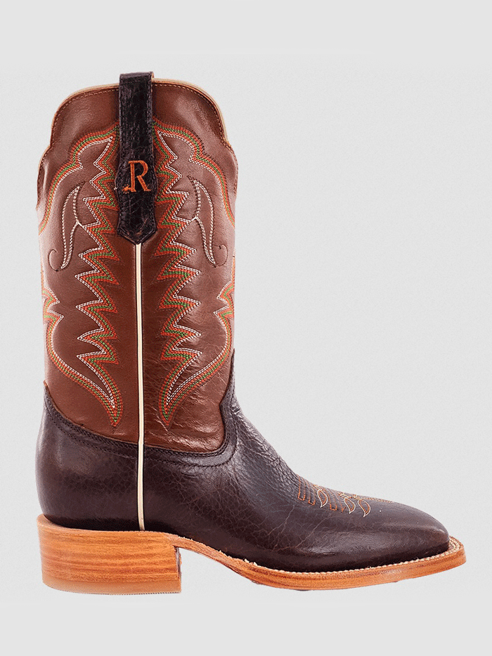 R.Watson RW8020-2 Mens Cowhide Western Boot Walnut front and side view. If you need any assistance with this item or the purchase of this item please call us at five six one seven four eight eight eight zero one Monday through Saturday 10:00a.m EST to 8:00 p.m EST