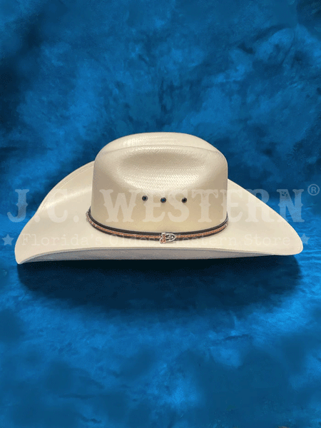 Justin JS1330BELT4404 20X BELTON TOYO Straw Western Hat Ivory side view. If you need any assistance with this item or the purchase of this item please call us at five six one seven four eight eight eight zero one Monday through Saturday 10:00a.m EST to 8:00 p.m EST