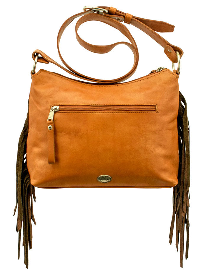 American West 6415181 Ladies Friendship Arrows Zip Top Shoulder Bag Natural Tan front view. If you need any assistance with this item or the purchase of this item please call us at five six one seven four eight eight eight zero one Monday through Saturday 10:00a.m EST to 8:00 p.m EST