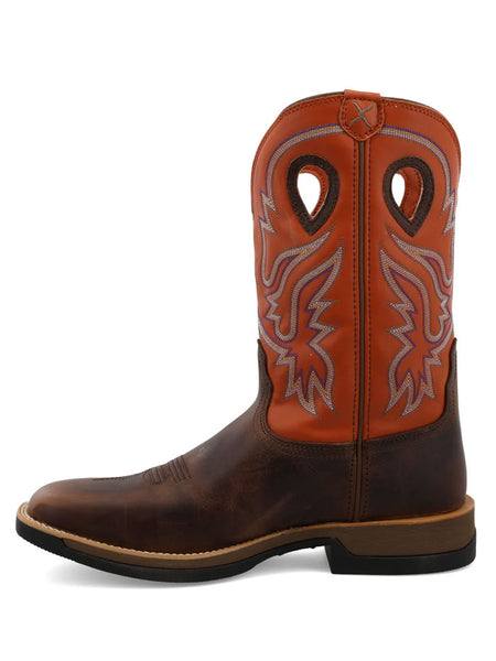 Twisted X MXW0006 Mens Tech X Work Boot Brown And Orange - A inner side view. If you need any assistance with this item or the purchase of this item please call us at five six one seven four eight eight eight zero one Monday through Saturday 10:00a.m EST to 8:00 p.m EST