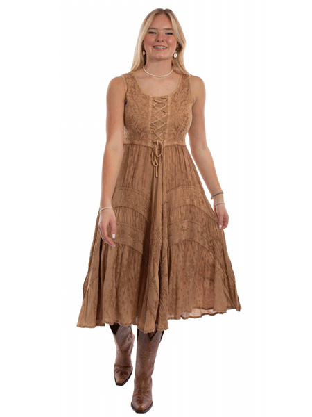 Scully HC118-BEI Womens Womens Lace Up Dress Beige front view. If you need any assistance with this item or the purchase of this item please call us at five six one seven four eight eight eight zero one Monday through Saturday 10:00a.m EST to 8:00 p.m EST