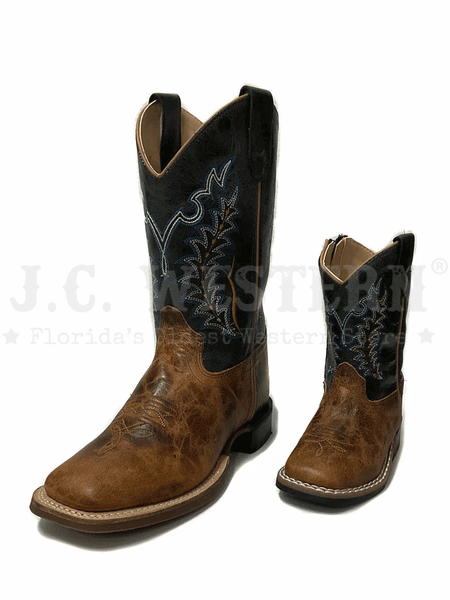Old West 1960 Kids Western Boot Brown front view toddler and youth. If you need any assistance with this item or the purchase of this item please call us at five six one seven four eight eight eight zero one Monday through Saturday 10:00a.m EST to 8:00 p.m EST