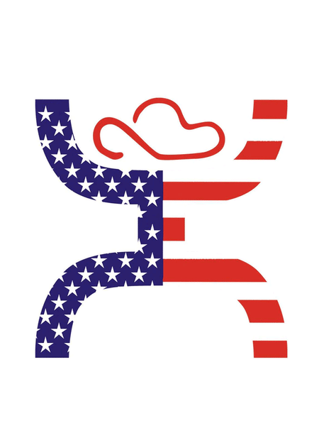 Hooey ST1003RDBL-IND American Sticker Red White And Blue front view . If you need any assistance with this item or the purchase of this item please call us at five six one seven four eight eight eight zero one Monday through Saturday 10:00a.m EST to 8:00 p.m EST
