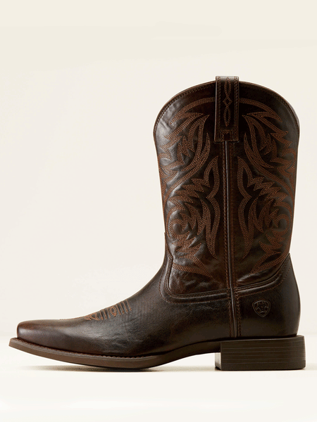 Ariat 10050990 Mens Sport Herdsman Cowboy Boot Burnished Chocolate side view. If you need any assistance with this item or the purchase of this item please call us at five six one seven four eight eight eight zero one Monday through Saturday 10:00a.m EST to 8:00 p.m EST