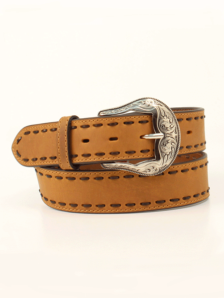 Ariat A1560044 Womens Plain Leather Chocolate Lacing Belt Medium Brown front view. If you need any assistance with this item or the purchase of this item please call us at five six one seven four eight eight eight zero one Monday through Saturday 10:00a.m EST to 8:00 p.m EST