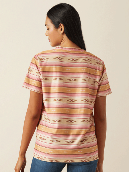 Ariat 10055133 Womens Printed Laguna Shirt Pink Paradise Serape back view. If you need any assistance with this item or the purchase of this item please call us at five six one seven four eight eight eight zero one Monday through Saturday 10:00a.m EST to 8:00 p.m EST