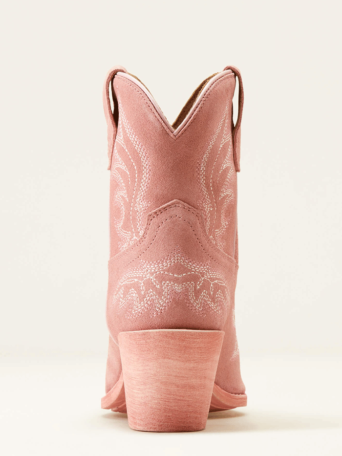 Ariat 10050900 Womens Chandler Western Boot Carnation Pink Suede front and side view.If you need any assistance with this item or the purchase of this item please call us at five six one seven four eight eight eight zero one Monday through Saturday 10:00a.m EST to 8:00 p.m EST