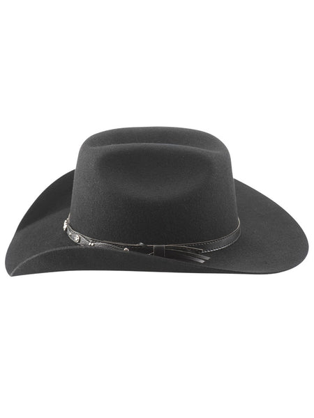 Bullhide TRAIL RIDE 0834BL Kids Premium Wool Western Hat Black side view. If you need any assistance with this item or the purchase of this item please call us at five six one seven four eight eight eight zero one Monday through Saturday 10:00a.m EST to 8:00 p.m EST