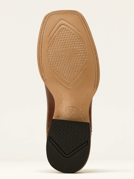 Ariat 10061301 Mens Sidewinder Wide Square Toe Cowboy Boot Gingersnap Brown sole view. If you need any assistance with this item or the purchase of this item please call us at five six one seven four eight eight eight zero one Monday through Saturday 10:00a.m EST to 8:00 p.m EST