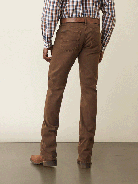Ariat 10045230 Mens M7 Grizzly Straight Jean Peat Brown back view. If you need any assistance with this item or the purchase of this item please call us at five six one seven four eight eight eight zero one Monday through Saturday 10:00a.m EST to 8:00 p.m EST