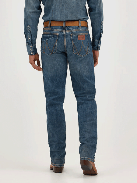 Wrangler WLT88BZ Mens Retro Slim Fit Straight Leg Jean Bozeman back view. If you need any assistance with this item or the purchase of this item please call us at five six one seven four eight eight eight zero one Monday through Saturday 10:00a.m EST to 8:00 p.m EST