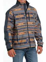 Cinch MWJ1063005 Mens Western Bonded Jacket Blue front and side view. If you need any assistance with this item or the purchase of this item please call us at five six one seven four eight eight eight zero one Monday through Saturday 10:00a.m EST to 8:00 p.m EST