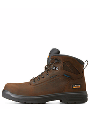 Ariat 10046861 Mens Turbo Waterproof Carbon Toe Work Boot Rich Brown outter side view. If you need any assistance with this item or the purchase of this item please call us at five six one seven four eight eight eight zero one Monday through Saturday 10:00a.m EST to 8:00 p.m EST