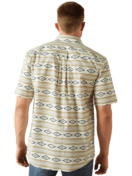 Ariat 10054816 Mens Christopher Classic Short Sleeve Shirt Mint back view. If you need any assistance with this item or the purchase of this item please call us at five six one seven four eight eight eight zero one Monday through Saturday 10:00a.m EST to 8:00 p.m EST