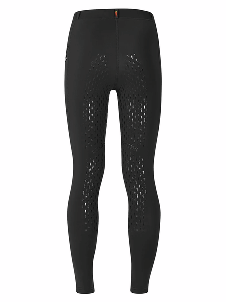 Kerrits 60524-BLK Kids Ice Fil Performance Riding Tight Black back view. If you need any assistance with this item or the purchase of this item please call us at five six one seven four eight eight eight zero one Monday through Saturday 10:00a.m EST to 8:00 p.m EST