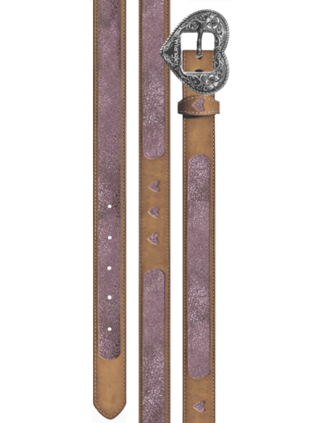 Wrangler 7308322 Girls Heart Belt Pink and Tan alternate view. If you need any assistance with this item or the purchase of this item please call us at five six one seven four eight eight eight zero one Monday through Saturday 10:00a.m EST to 8:00 p.m EST