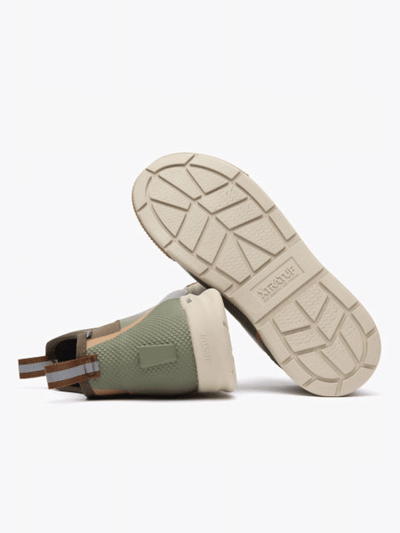 Xtratuf ADSM300 Mens Sport Ankle Deck Boot Olive back and sole view. If you need any assistance with this item or the purchase of this item please call us at five six one seven four eight eight eight zero one Monday through Saturday 10:00a.m EST to 8:00 p.m EST