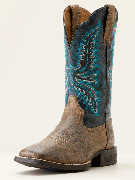 Ariat 10053578 Mens Brush Creek Cowboy Boot Stone Brown front and side view. If you need any assistance with this item or the purchase of this item please call us at five six one seven four eight eight eight zero one Monday through Saturday 10:00a.m EST to 8:00 p.m EST