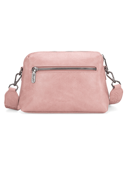 Wrangler WG174-1832HPK Womens Southwestern Knitted Crossbody Bag Hot Pink back view. If you need any assistance with this item or the purchase of this item please call us at five six one seven four eight eight eight zero one Monday through Saturday 10:00a.m EST to 8:00 p.m EST