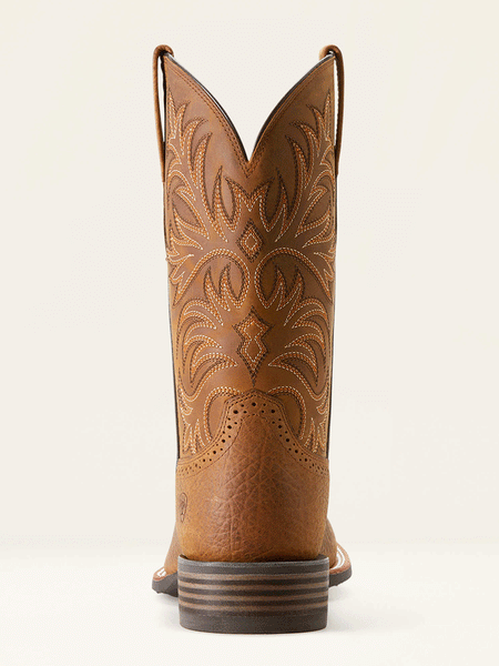 Ariat 10053566 Mens Oakwood Cowboy Boot Distressed Brown back view. If you need any assistance with this item or the purchase of this item please call us at five six one seven four eight eight eight zero one Monday through Saturday 10:00a.m EST to 8:00 p.m EST