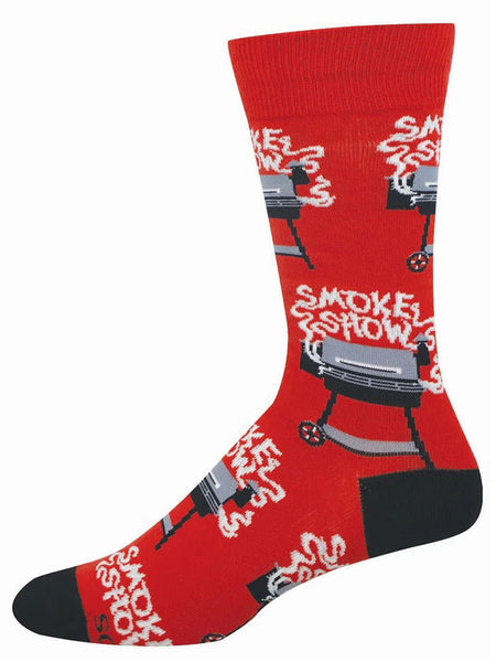 Socksmith MNC3758-RED Mens Smoke Show Socks Red side view. If you need any assistance with this item or the purchase of this item please call us at five six one seven four eight eight eight zero one Monday through Saturday 10:00a.m EST to 8:00 p.m EST
