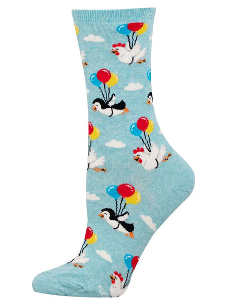 Socksmith WNC3798-BHT Womens No Fly List Socks Blue Heather side view. If you need any assistance with this item or the purchase of this item please call us at five six one seven four eight eight eight zero one Monday through Saturday 10:00a.m EST to 8:00 p.m EST