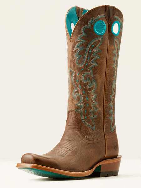 Ariat 10050889 Womens Futurity Boon Western Boot Pecan Brown front and side view. If you need any assistance with this item or the purchase of this item please call us at five six one seven four eight eight eight zero one Monday through Saturday 10:00a.m EST to 8:00 p.m EST