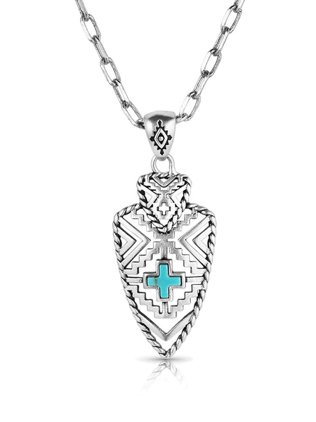 Montana Silversmiths NC5863 Womens Patterns of the Southwest Necklace Silver front view. If you need any assistance with this item or the purchase of this item please call us at five six one seven four eight eight eight zero one Monday through Saturday 10:00a.m EST to 8:00 p.m EST