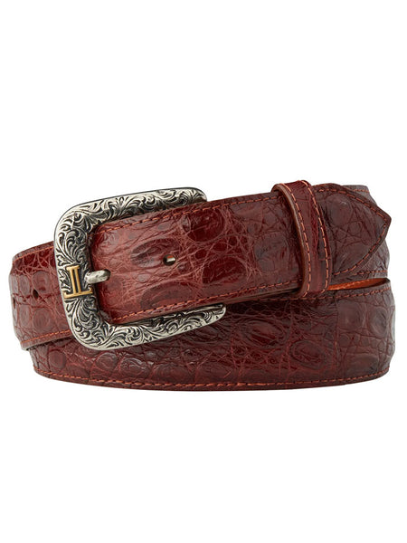 Lucchese W9411 ULTRA BELLY CAIMAN Western Belt Sienna front view. If you need any assistance with this item or the purchase of this item please call us at five six one seven four eight eight eight zero one Monday through Saturday 10:00a.m EST to 8:00 p.m EST