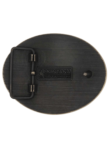 Montana Silversmiths A1007C Cowboy Up Attitude Buckle Brass back view. If you need any assistance with this item or the purchase of this item please call us at five six one seven four eight eight eight zero one Monday through Saturday 10:00a.m EST to 8:00 p.m EST