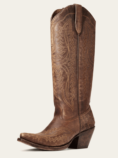 Ariat 10034002 Womens Casanova Western Boot Naturally Distressed Brown front and side view. If you need any assistance with this item or the purchase of this item please call us at five six one seven four eight eight eight zero one Monday through Saturday 10:00a.m EST to 8:00 p.m EST