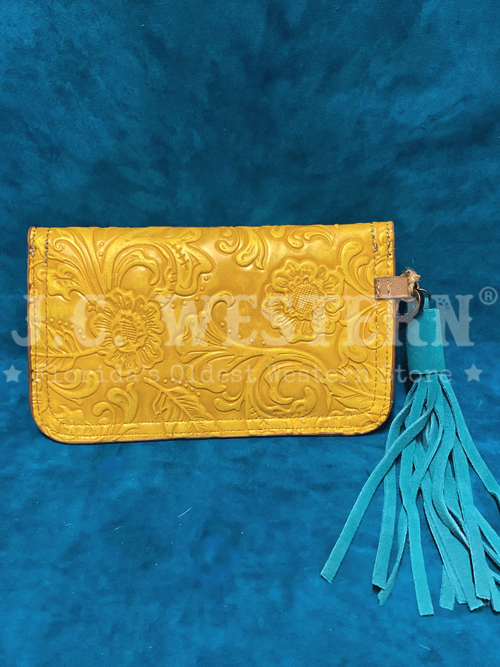 Catchfly 22018841GLD Womens Small Tooled Clutch Gold front view. If you need any assistance with this item or the purchase of this item please call us at five six one seven four eight eight eight zero one Monday through Saturday 10:00a.m EST to 8:00 p.m EST