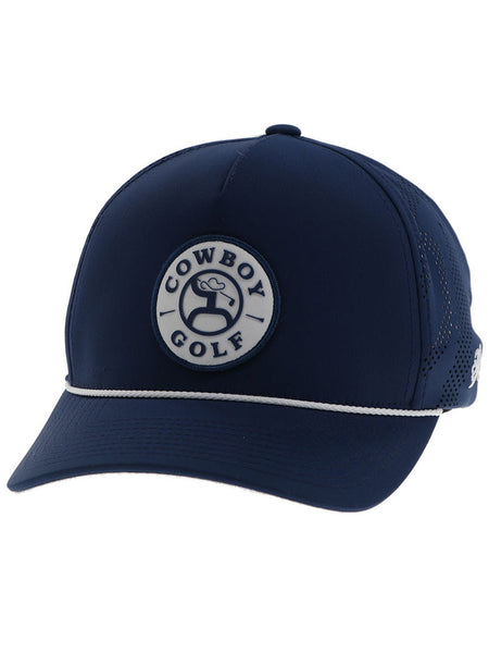 Hooey 2530T-NV COWBOY GOLF Mid Profile Trucker Hat Navy side / front If you need any assistance with this item or the purchase of this item please call us at five six one seven four eight eight eight zero one Monday through Saturday 10:00a.m EST to 8:00 p.m ESTview.