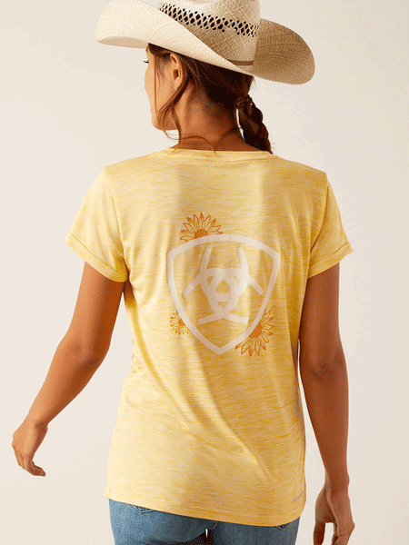 Ariat 10048738 Womens Laguna Logo Top Jojoba Yellow back view. If you need any assistance with this item or the purchase of this item please call us at five six one seven four eight eight eight zero one Monday through Saturday 10:00a.m EST to 8:00 p.m EST