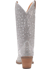 Dingo DI570-SL Womens Silver Dollar Fashion Western Boot White Silver back view. If you need any assistance with this item or the purchase of this item please call us at five six one seven four eight eight eight zero one Monday through Saturday 10:00a.m EST to 8:00 p.m EST
