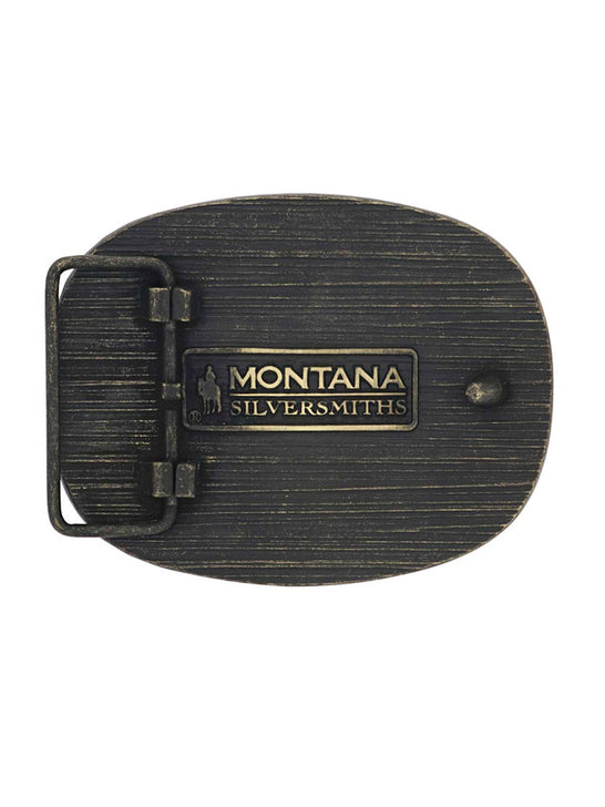 Montana Silversmiths A902 Gadsden Snake Heritage Attitude Buckle Black and Bronze back view. If you need any assistance with this item or the purchase of this item please call us at five six one seven four eight eight eight zero one Monday through Saturday 10:00a.m EST to 8:00 p.m EST