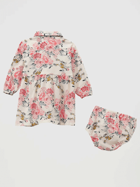Wrangler 112371853 Little Girls Printed Western Snap Dress Floral White back view. If you need any assistance with this item or the purchase of this item please call us at five six one seven four eight eight eight zero one Monday through Saturday 10:00a.m EST to 8:00 p.m EST