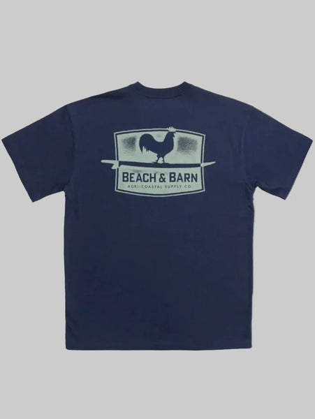 Beach & Barn WORN WELL Short Sleeve T-Shirt Dark Navy back view. If you need any assistance with this item or the purchase of this item please call us at five six one seven four eight eight eight zero one Monday through Saturday 10:00a.m EST to 8:00 p.m EST