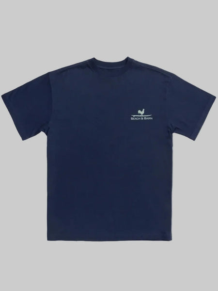 Beach & Barn WORN WELL Short Sleeve T-Shirt Dark Navy front view. If you need any assistance with this item or the purchase of this item please call us at five six one seven four eight eight eight zero one Monday through Saturday 10:00a.m EST to 8:00 p.m EST
