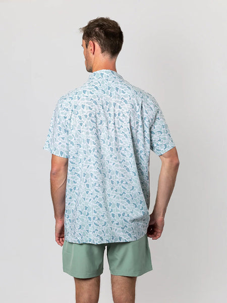 Beach & Barn WOODLANDS Mens Short Sleeve Sport Shirt Slate back view. If you need any assistance with this item or the purchase of this item please call us at five six one seven four eight eight eight zero one Monday through Saturday 10:00a.m EST to 8:00 p.m EST