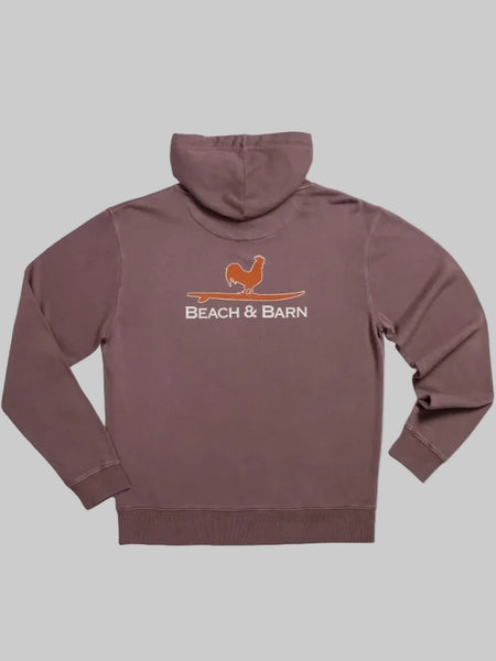Beach and Barn SURFING ROOSTER HOODIE Peppercorn back view. If you need any assistance with this item or the purchase of this item please call us at five six one seven four eight eight eight zero one Monday through Saturday 10:00a.m EST to 8:00 p.m EST