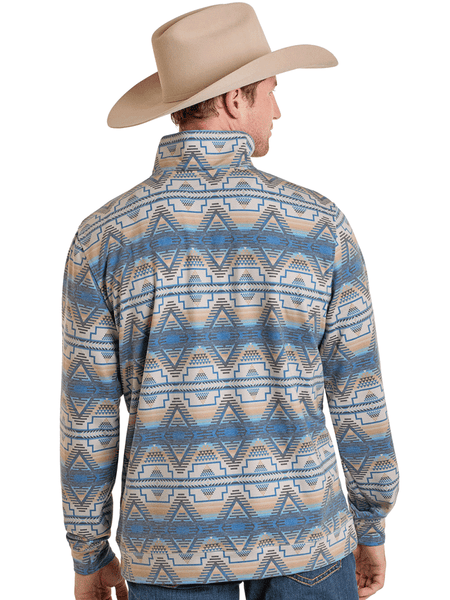 Rock & Roll Denim BM91T07312 Mens Aztec Printed Pullover Tan back view. If you need any assistance with this item or the purchase of this item please call us at five six one seven four eight eight eight zero one Monday through Saturday 10:00a.m EST to 8:00 p.m EST