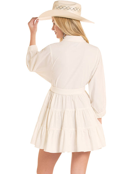Panhandle BWD2R08776 Womens Adjustable Belt Mini Dress Natural back view. If you need any assistance with this item or the purchase of this item please call us at five six one seven four eight eight eight zero one Monday through Saturday 10:00a.m EST to 8:00 p.m EST