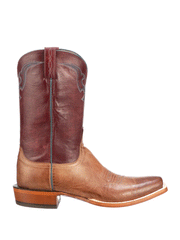 Lucchese CL1566 Mens MARTIN Mad Dog Goat Boots Peanut Brown side view. If you need any assistance with this item or the purchase of this item please call us at five six one seven four eight eight eight zero one Monday through Saturday 10:00a.m EST to 8:00 p.m EST