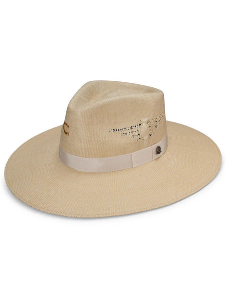 Charlie 1 Horse CSMXSH-343696 MEXICO SHORE Straw Hat Natural Tan side / front view. If you need any assistance with this item or the purchase of this item please call us at five six one seven four eight eight eight zero one Monday through Saturday 10:00a.m EST to 8:00 p.m EST