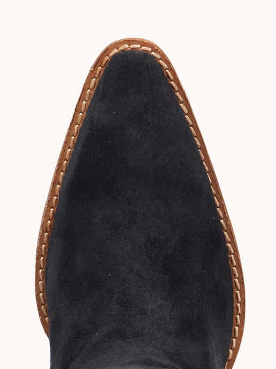 Dingo DI2357-BK Womens Star Power Suede Leather Bootie Black toe view. If you need any assistance with this item or the purchase of this item please call us at five six one seven four eight eight eight zero one Monday through Saturday 10:00a.m EST to 8:00 p.m EST