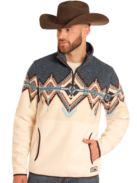Panhandle DM91C04070 Mens Border Berber Pullover Caribbean Cream front. If you need any assistance with this item or the purchase of this item please call us at five six one seven four eight eight eight zero one Monday through Saturday 10:00a.m EST to 8:00 p.m EST