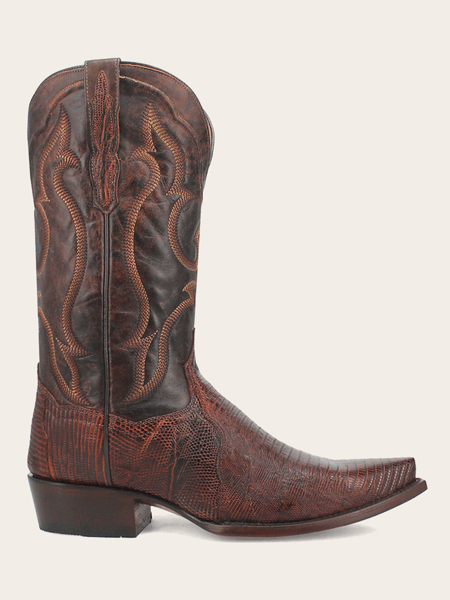 Dan Post DP3078 Mens HEARST Lizard Boot Cognac side view. If you need any assistance with this item or the purchase of this item please call us at five six one seven four eight eight eight zero one Monday through Saturday 10:00a.m EST to 8:00 p.m EST