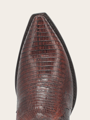 Dan Post DP3078 Mens HEARST Lizard Boot Cognac toe view from above. If you need any assistance with this item or the purchase of this item please call us at five six one seven four eight eight eight zero one Monday through Saturday 10:00a.m EST to 8:00 p.m EST