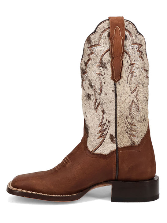 Dan Post DP5252 Womens CLARABELLE Hair On Leather Boot Brown inner side view. If you need any assistance with this item or the purchase of this item please call us at five six one seven four eight eight eight zero one Monday through Saturday 10:00a.m EST to 8:00 p.m EST